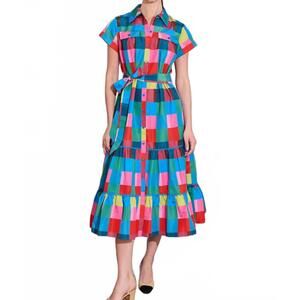 NEW ALDEN ADAIR rachel midi dress in holiday check